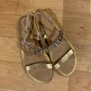 GOLD RHINESTONE SANDALS